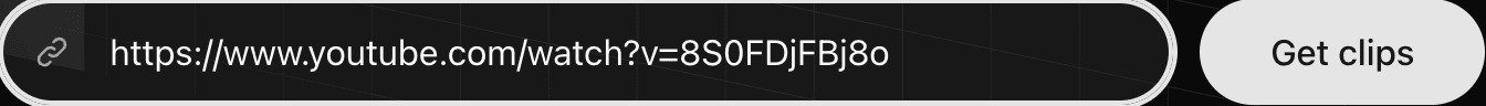 The Cliphi home page with a YouTube link pasted in the box.