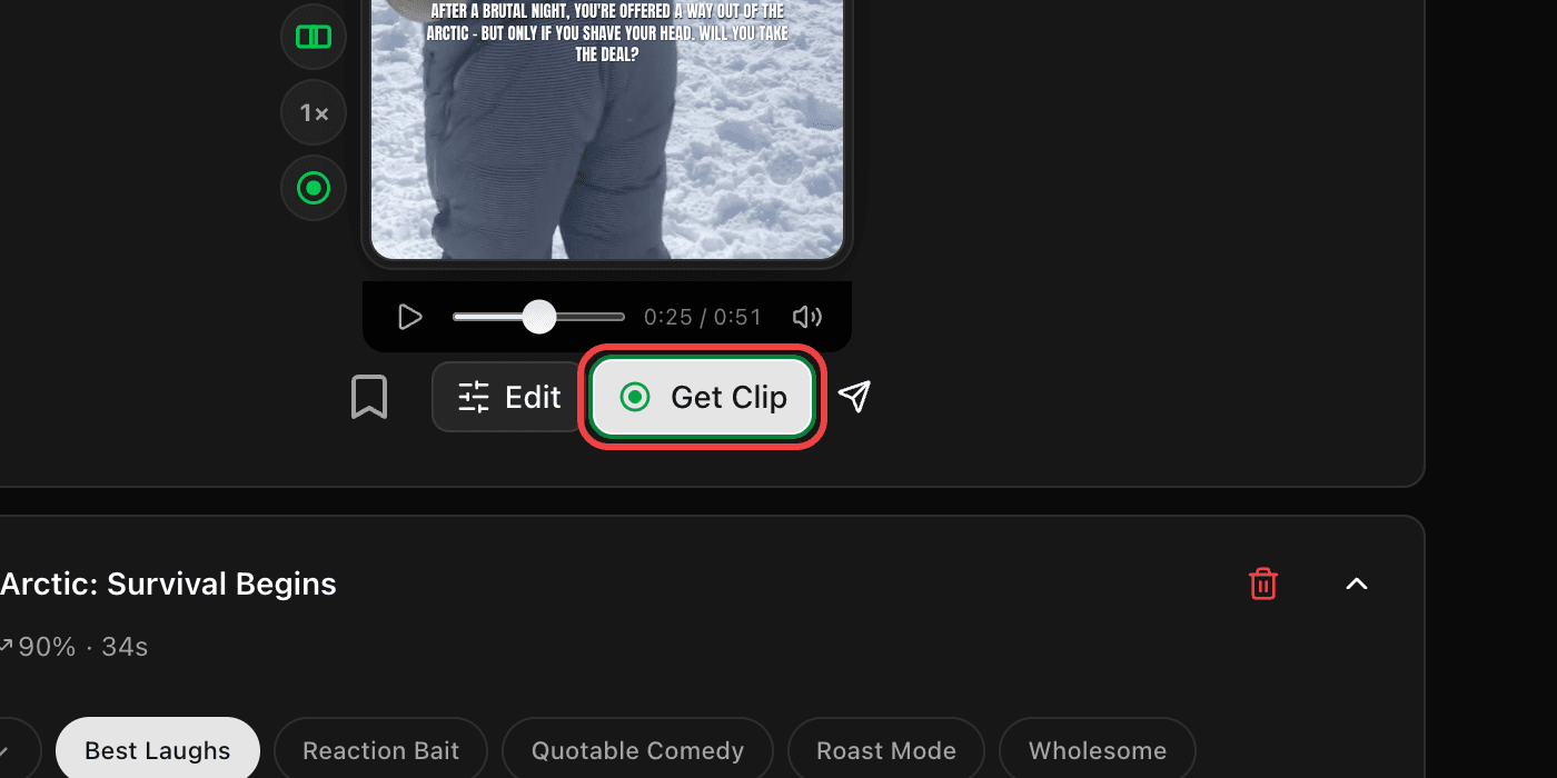Get Clip with the green ring, meaning your reaction is included.